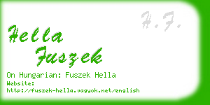hella fuszek business card